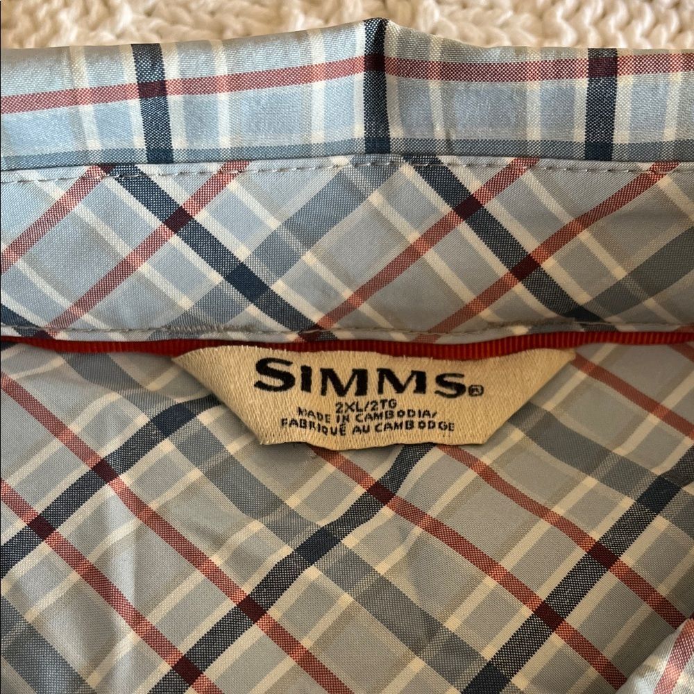 Simms Mens' Stone Cold LS Shirt in Sterling Plaid Sz XXL - Picture 3 of 10